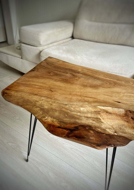 Cottonwood Coffee Table, Rustic Wood Slab Coffee Table, Modern Hairpin Legs End Table, Mid Century Coffee Table, Live Edge Coffee Table,