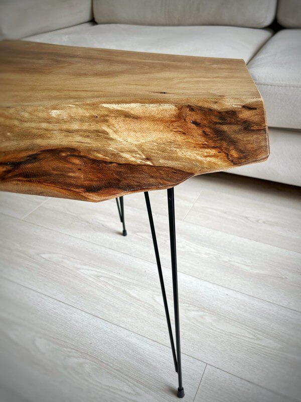 Cottonwood Coffee Table, Rustic Wood Slab Coffee Table, Modern Hairpin Legs End Table, Mid Century Coffee Table, Live Edge Coffee Table,