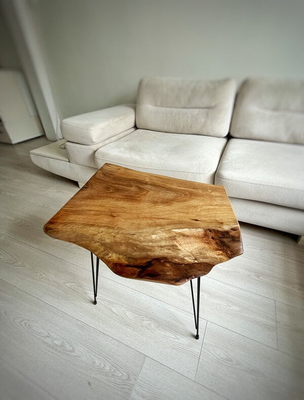 Cottonwood Coffee Table, Rustic Wood Slab Coffee Table, Modern Hairpin Legs End Table, Mid Century Coffee Table, Live Edge Coffee Table,