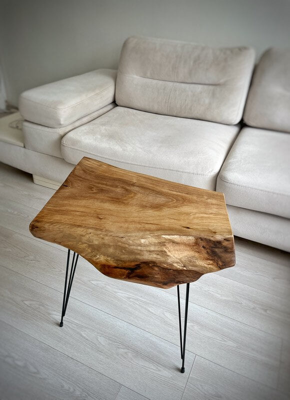 Cottonwood Coffee Table, Rustic Wood Slab Coffee Table, Modern Hairpin Legs End Table, Mid Century Coffee Table, Live Edge Coffee Table,